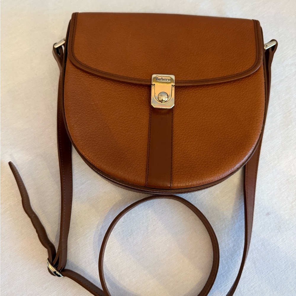 Vintage Burberry Brown Leather Crossbody Bag